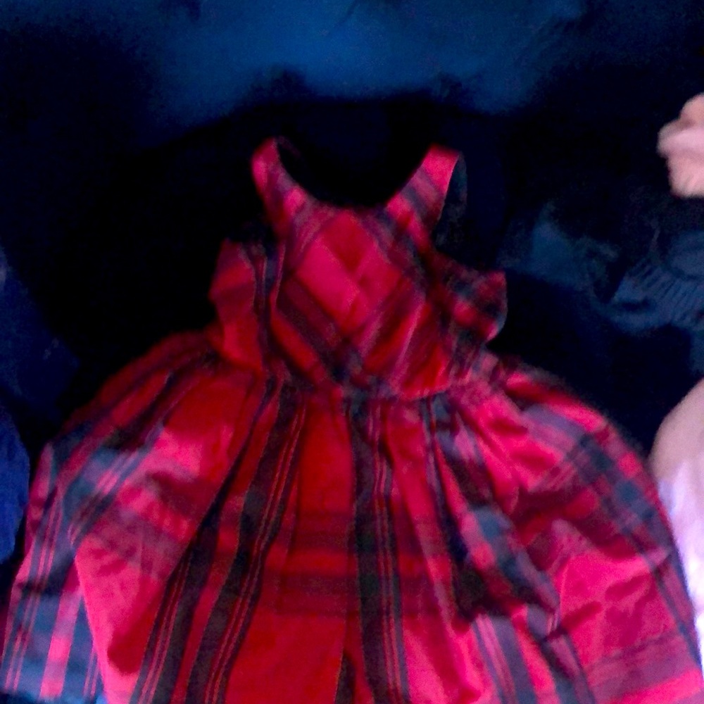 Ralph Lauren girls  Red Stripe Taffeta Dress